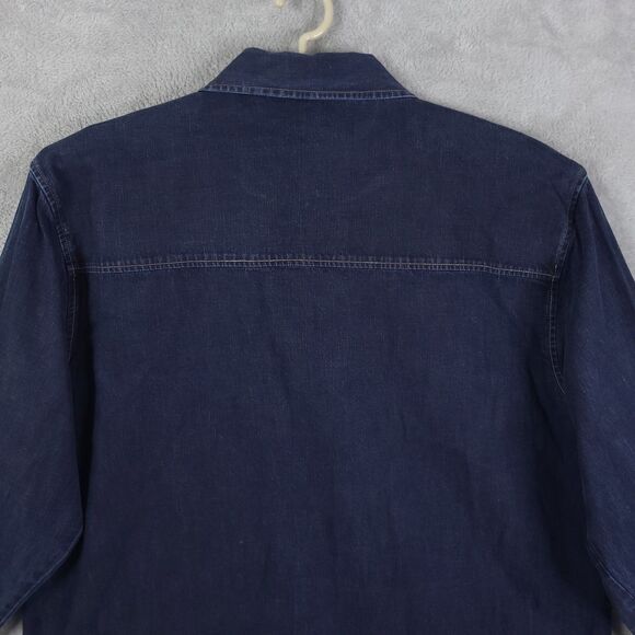 Vintage Marithe Francois Girbaud denim patchwork Button Up Shirt 3XL Long Sleeve - Picture 11 of 14